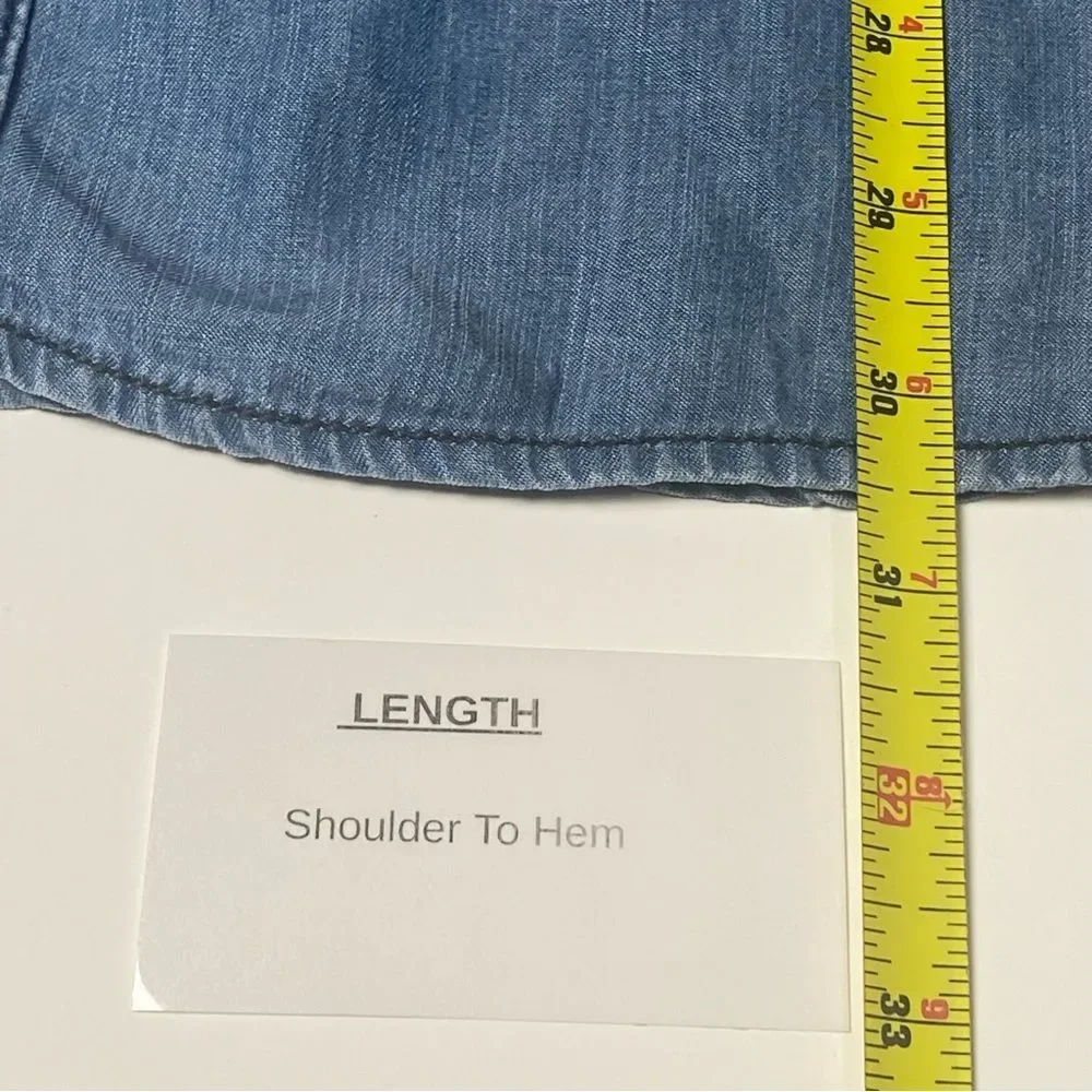 Given Kale 100% Lyocell Sleeveless Denim Button Up Tunic/Dress Women's Size L